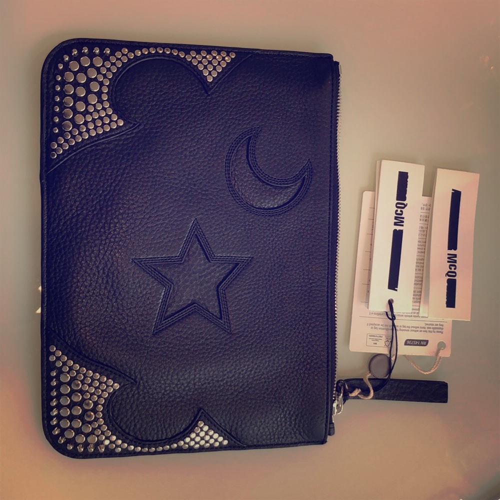 Alexander McQueen Star Moon Stud Oversized Clutch